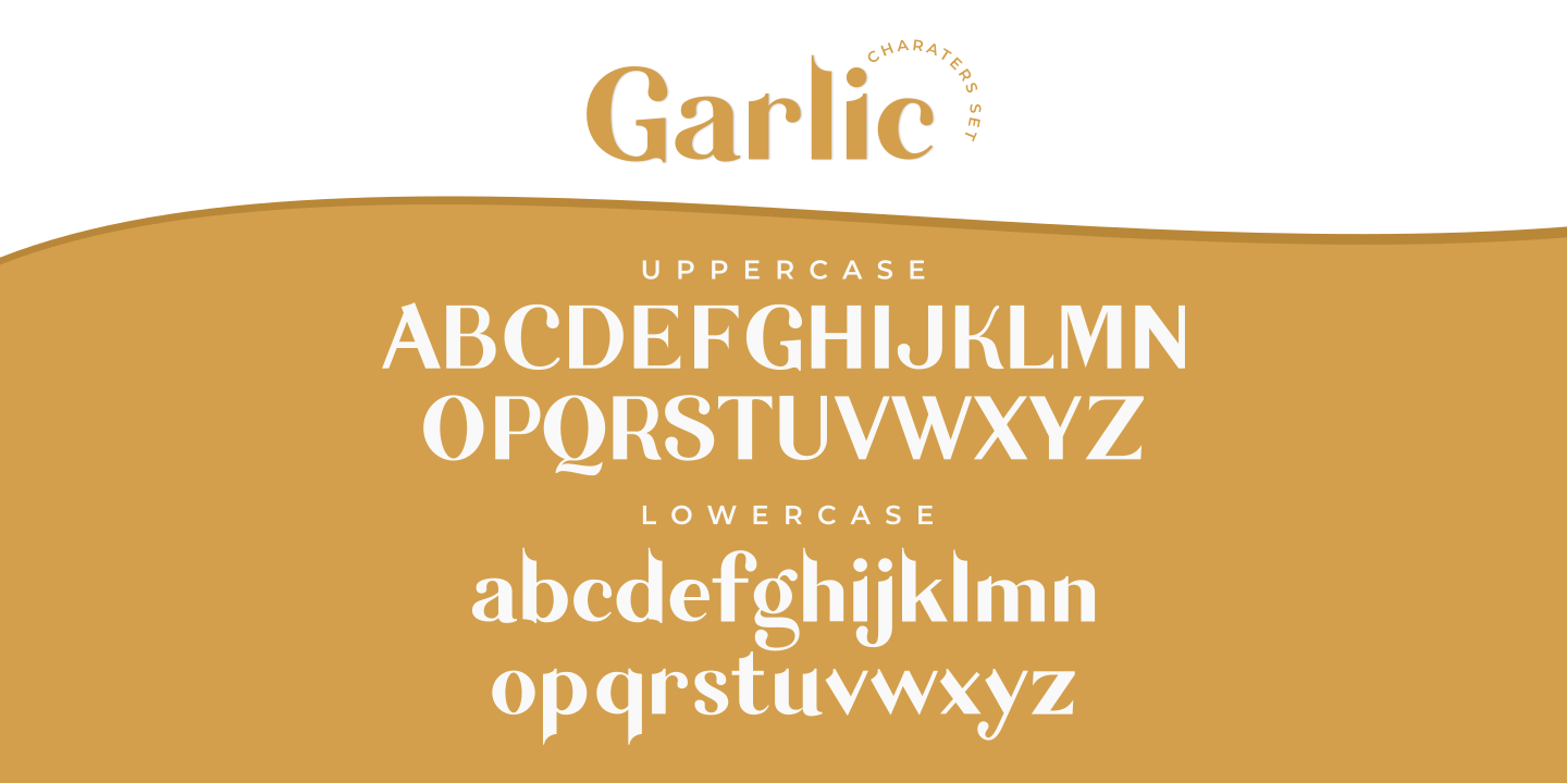 Beispiel einer Garlic Outline Regular-Schriftart